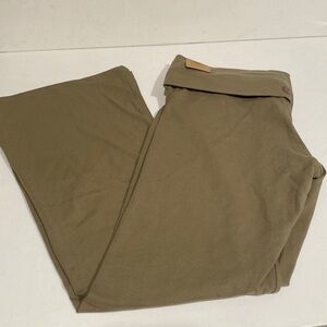 PINK green Mid Rise foldover flare leggings size XL NWT